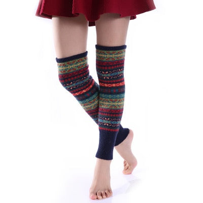 Bohemian Camouflage Wool Leg Warmer Boot Leg Warmer Socks For