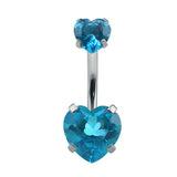 Heart Crystal Belly Button Rings