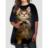 Whimsical Cat Lady Tee