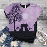 Whimsical Cat Lady T-shirt