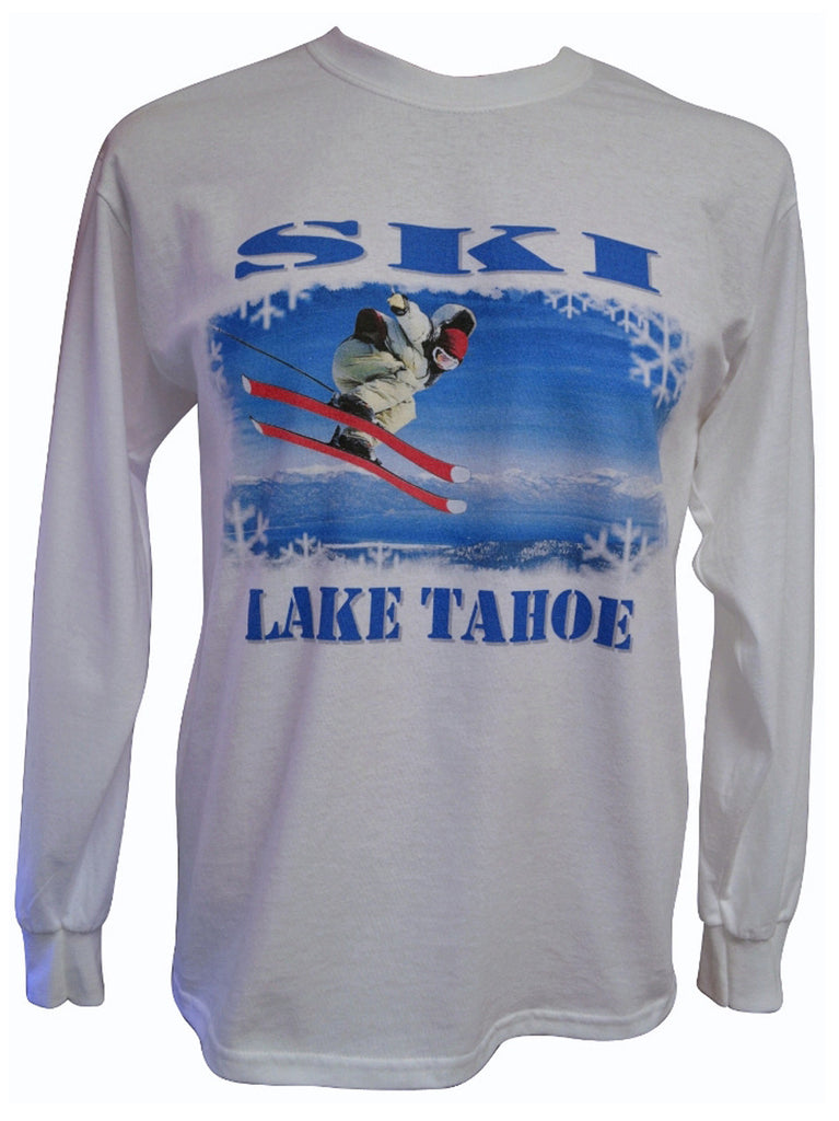 Ski Lake Tahoe White Long-sleeved T-shirt
