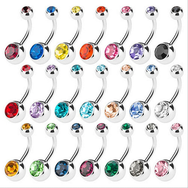 10 pc Rhinestone Belly Button Rings