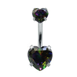 Heart Crystal Belly Button Rings