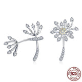 Sterling Silver Blooming Dandelion Stud Earrings