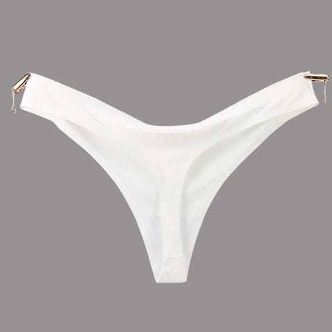 Ardene Invisible V-Shaped Thong in White, Size Large, Nylon/Spandex