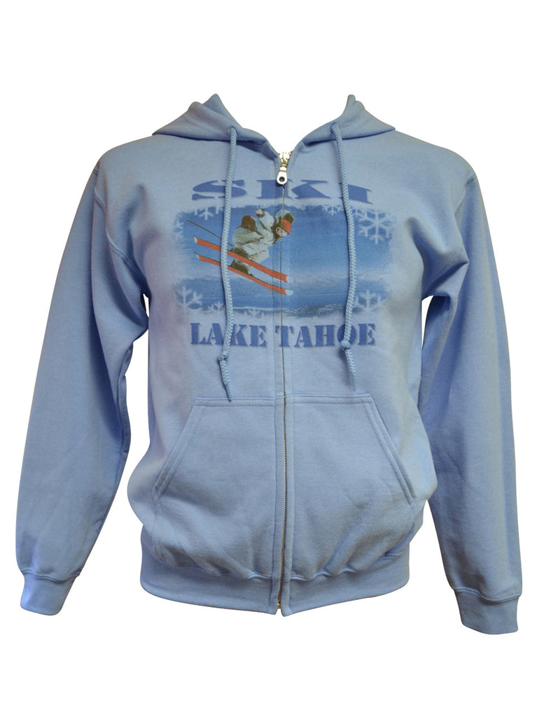 Ski Lake Tahoe Blue Zip Hoodie